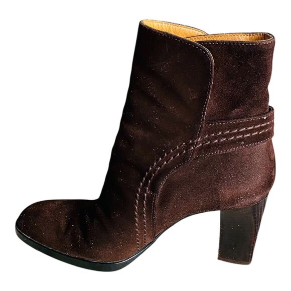 Tod’s Boots Suede Heeled Ankle Leather Brown Size 5 Made in Italy - Picture 2 of 13
